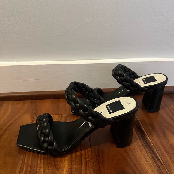 Dolce Vita Black Braided Heeled Sandals - Picture 5 of 6